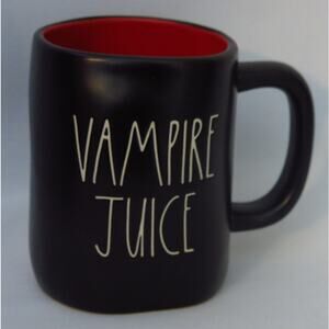 Rae Dunn Vampire Juice Coffee Mug Black Red Inside Bats Double Sided Halloween28